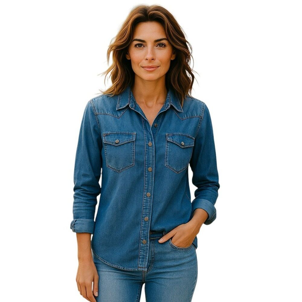 Forever 21 Shirt Size S – Blue Long sleeve Button -Up # 63